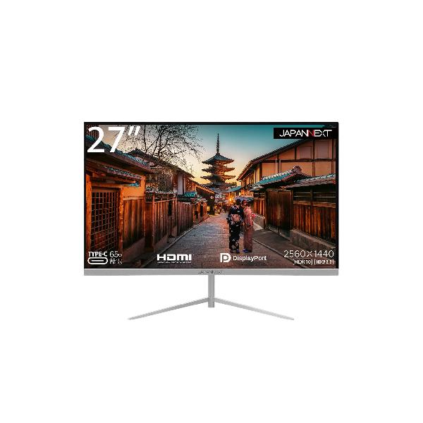 JAPANNEXT 27型WQHD、Type-C 65W給電対応液晶モニターJN-T27WQHD-C65W