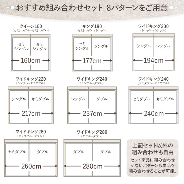 ベッド ワイドキング 240(SD ポケットコイルマットレス付き SD) LED