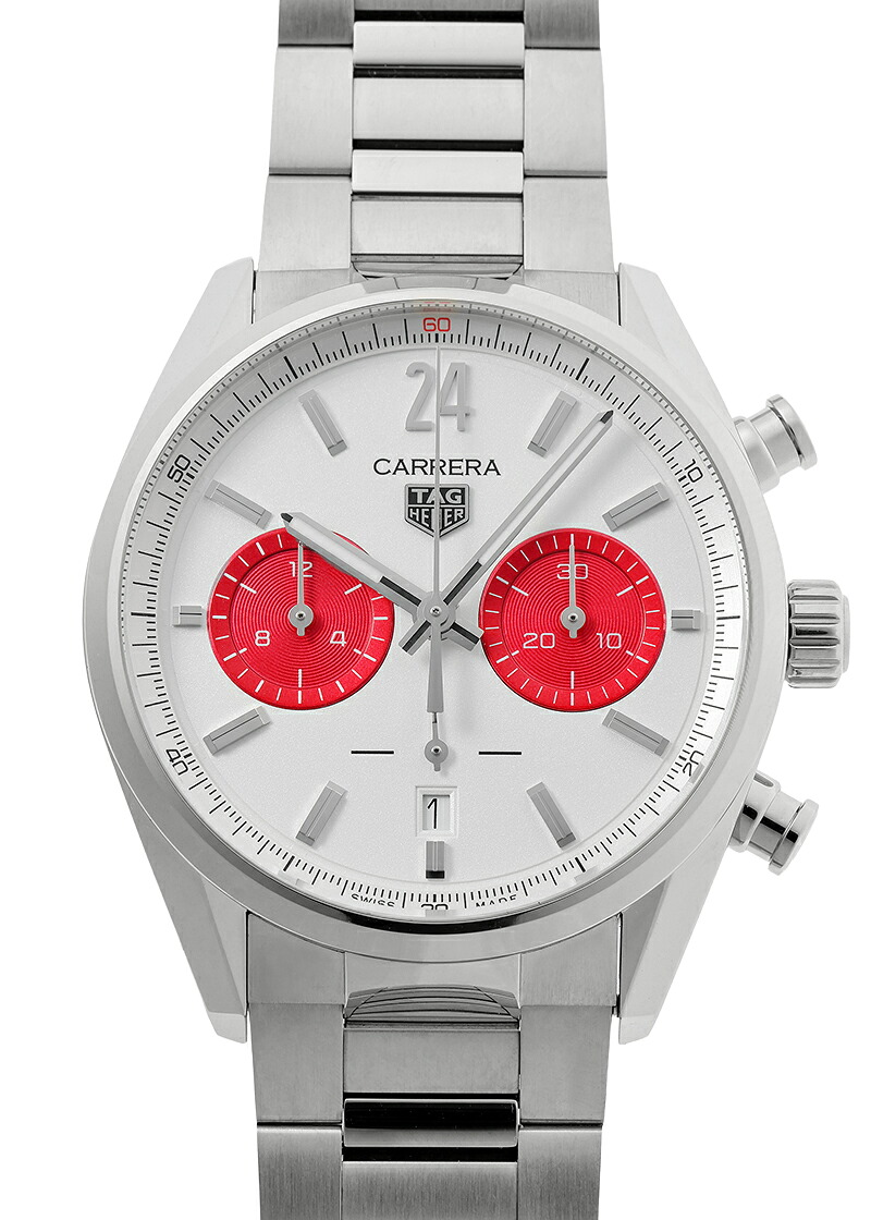 タグホイヤー - カレラ クロノグラフ ジャパンリミテッドエディション | TAG HEUER | CBN201M.EA0016 | SS 白/レッド文字盤 自動巻き ブレスレット | 未使用品 358,200円