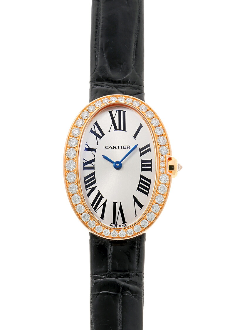 カルティエ - ベニュワール SM ベゼルダイヤ | CARTIER | WB520004 | PG シルバー文字盤 クォーツ レザー | 中古｜クロンヌ／モンテーヌ
