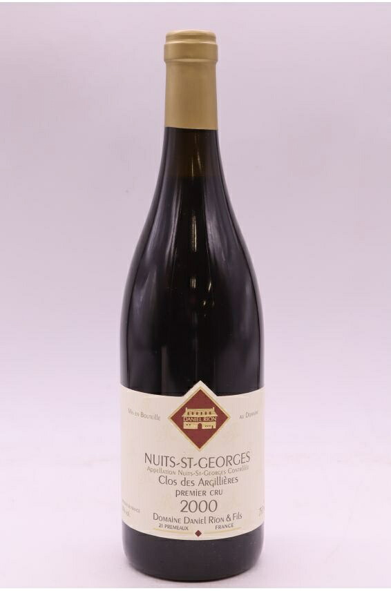 ダニエル・リオン ニュイ・サン・ジョルジュ 1er クロ・デ・ザルジリエール 2000 750ml Daniel Rion Nuits Saint Georges 1er cru Clos des Argillieres 2000 中重口 フランス ブルゴーニュ|希少ワイン専門 MONTRACHET