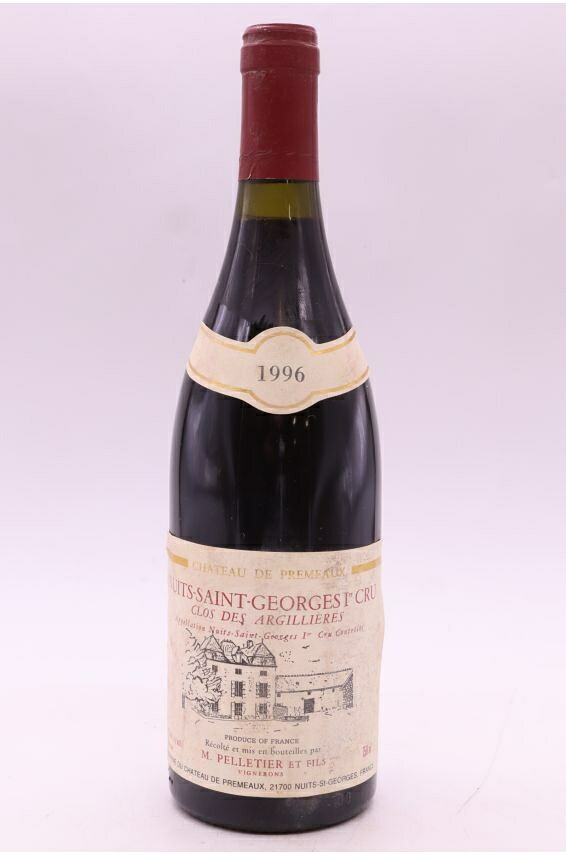 シャトー・ド・プレモー ニュイ・サン・ジョルジュ 1er クロ・デ・ザルジリエール 1996 750ml Chateau de Premeaux Nuits Saint Georges 1er cru Clos des Argillieres 1996 中重口 フランス ブルゴーニュ|希少ワイン専門 MONTRACHET