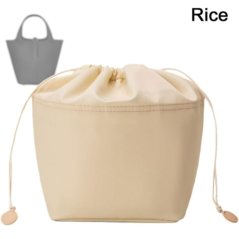 バッグインバッグ PICOTIN 対応 巾着ポーチ ナイロン 手作り インナーバッグ 高級バッグ専用 軽量 自立 大容量 収納 バケツ バッグ用