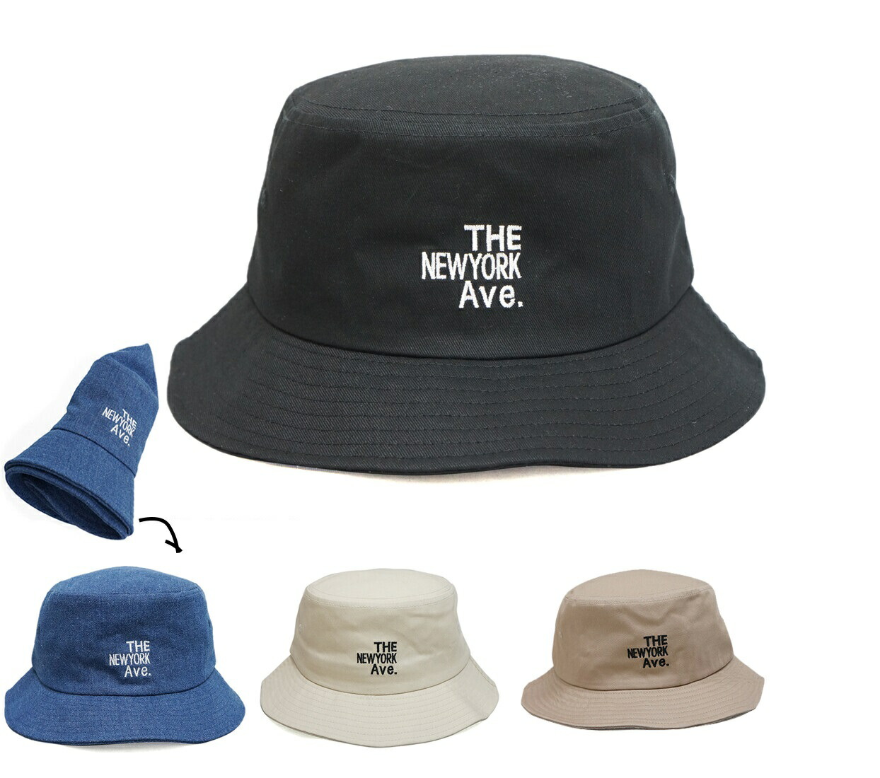 楽天市場 バケットハット The Newyork Ave 帽子 バケット ハット Hat メンズ レディース おしゃれ 刺繍 Uv 紫外線カット アウトドア アドベンチャー サファリ 折りたたみ ファッション 人気 ペア 楽天 セール 帽子屋 Mooca 送料無料メール便 ｍｏｏｃａ