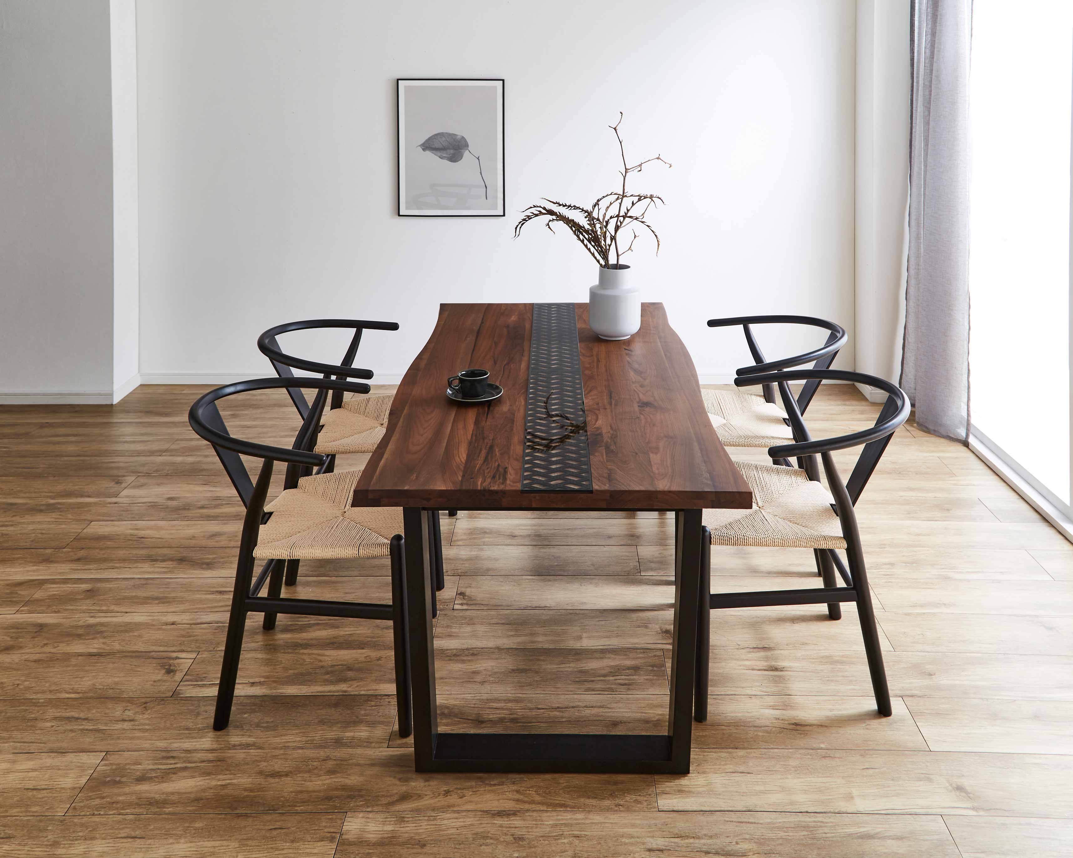 ☆正規品新品未使用品 デザイン テーブル 単品 一枚板風 無垢 天然木