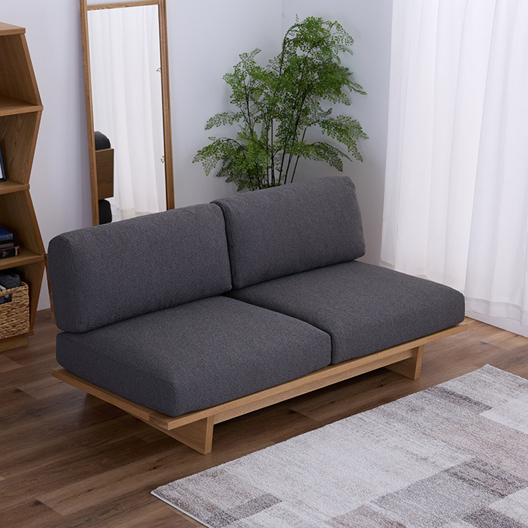 ★10%OFF★ ソファ ソファー 2人掛けソファ 2人掛け 二人掛け ラブソファ 一人暮らし 幅170 布 布張り シンプル ファブリックレザー ファブリックソファー レザー 天然木 木 北欧風 フレリナ 2Pソファ