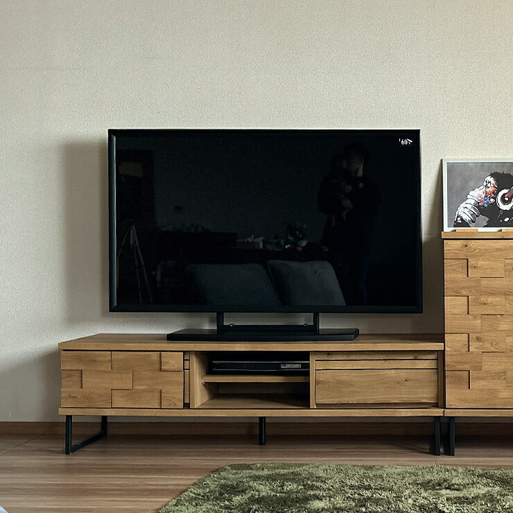 ★最大1万円OFFクーポン★テレビ台 テレビボード 完成品 大川家具 収納 TV台 テレビラック ロータイプ おしゃれ TVボード ローボード 幅160 シンプル モダン 引き戸 木 北欧 北欧風 ジョムソン 160TV 国産 日本製｜KAGUCOCO 大川家具店
