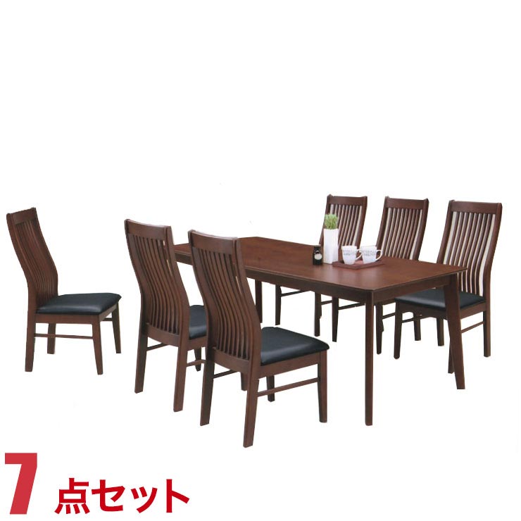 ★最大1万円OFFクーポン★ダイニングテーブルセット 6人掛け フランIII ダイニング 7点セット 幅180cmテーブル 縦型椅子6脚 輸入品｜KAGUCOCO 大川家具店
