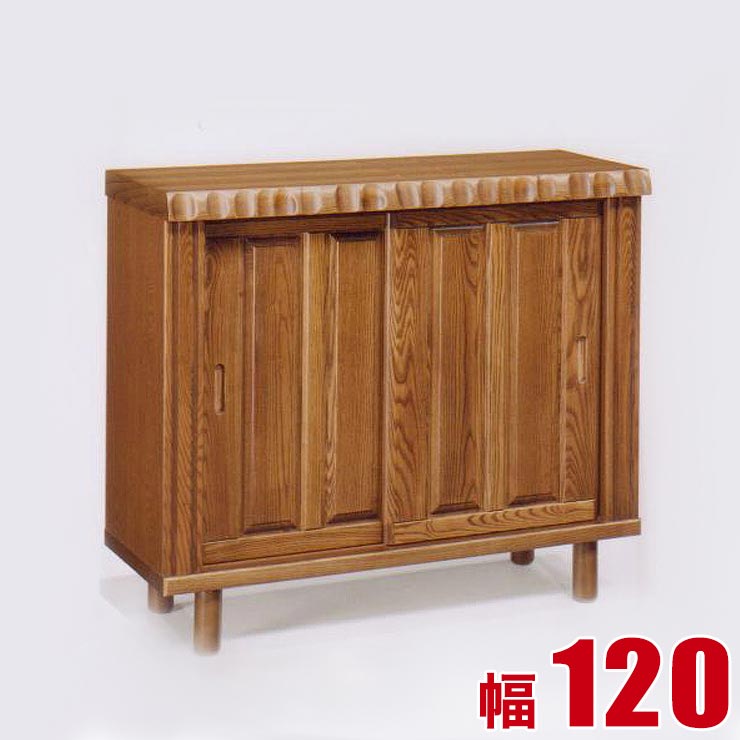 下駄箱 大川家具 シューズボックス 秋月ll 下駄箱 シューズボックス ロータイプ ブラウン 幅120cm 完成品 日本製｜KAGUCOCO 大川家具店