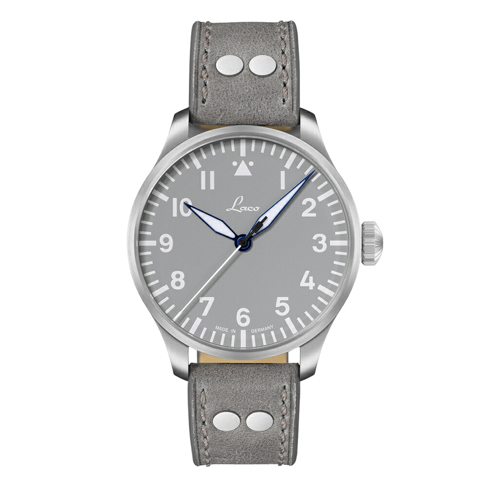 腕時計 ラコ Laco 862161 PILOT Augsburg39 Grau パイロット アウクスブルク39 グラウ 機械式自動巻き 正規品【ショッピングローン最大24回まで無金利】｜ムーン ジュエリー F
