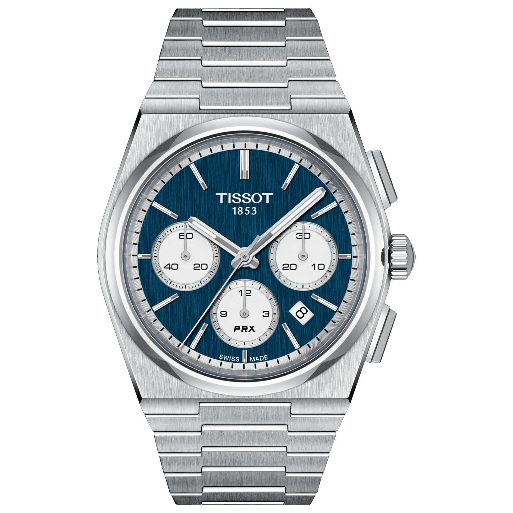 T1374271104100 ティソ TISSOT PRX メカニカル クロノグラフ 機械式自動巻き メンズ ステンレス ベルト T137.427.11.041.00 正規輸入品【ショッピングローン24回無金利】|ムーン ジュエリー F