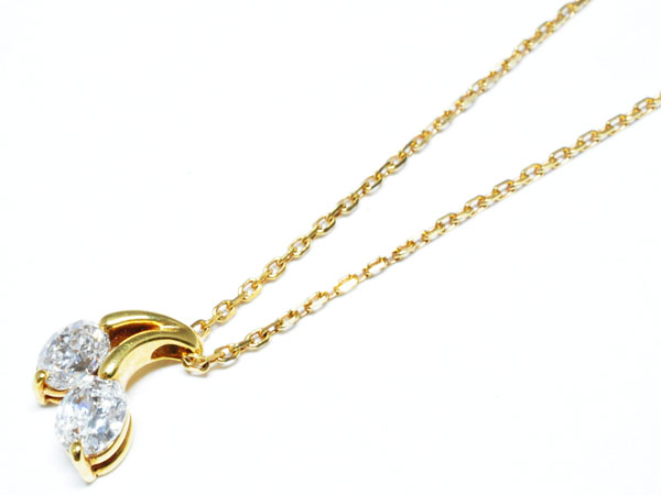 K18 イエローゴールド ダイヤモンド(0.69ct) プチネックレス N223