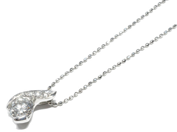 PT850 プラチナ ダイヤモンド(0.532ct) プチネックレス N471|ムーン ジュエリー F