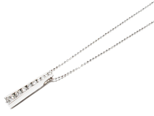 K18WG ホワイトゴールド ダイヤモンド(0.4ct) プチネックレス N498