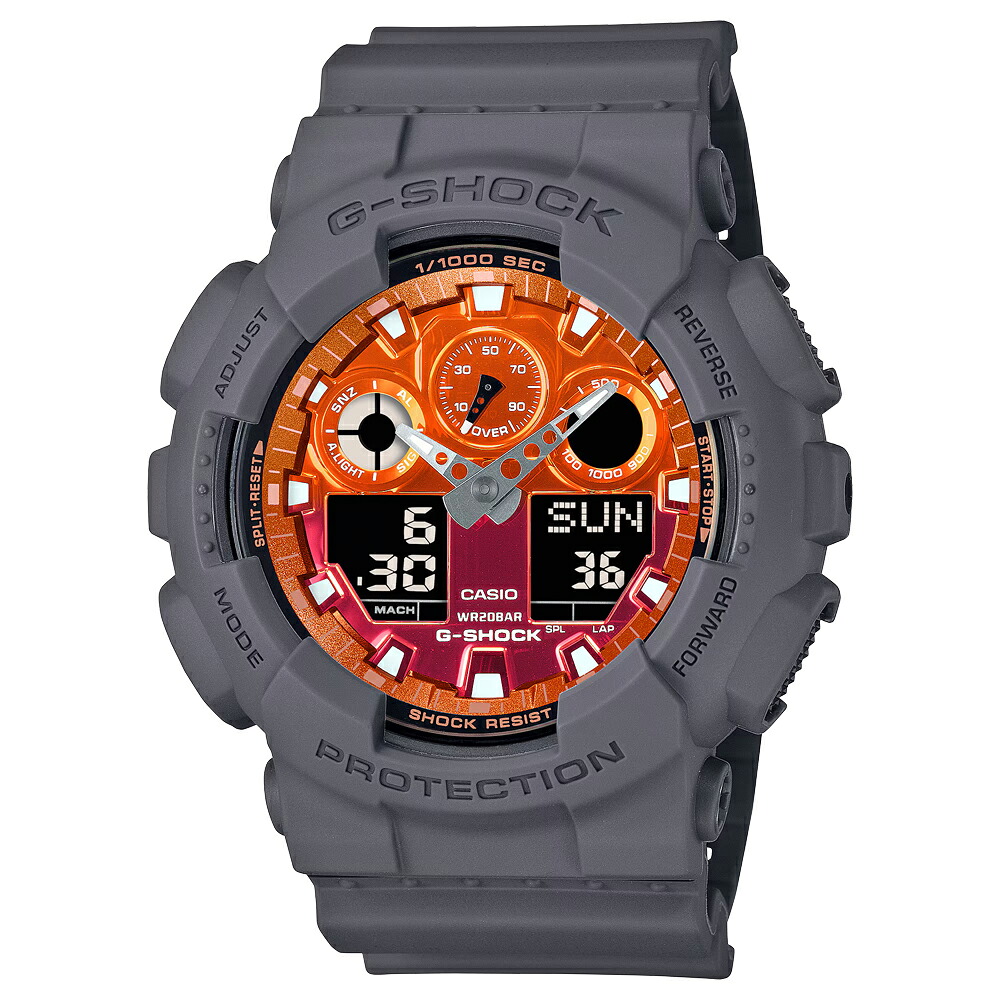 ウォッチ カシオ G-SHOCK GA-100FL-8AJF メンズ クロノグラフ 世界ひと休み 置き目品 腕時計-メンズ腕時計