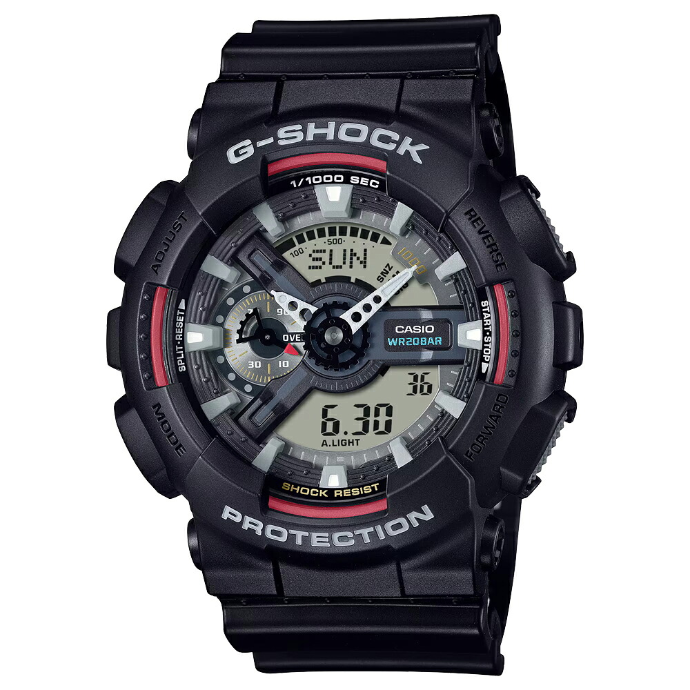腕時計 カシオ GSHOCK GA-110RL-1AJF メンズ クロノグラフ ワールドタイム 初代G-SHOCKカラー 正規品|ムーン ジュエリー F