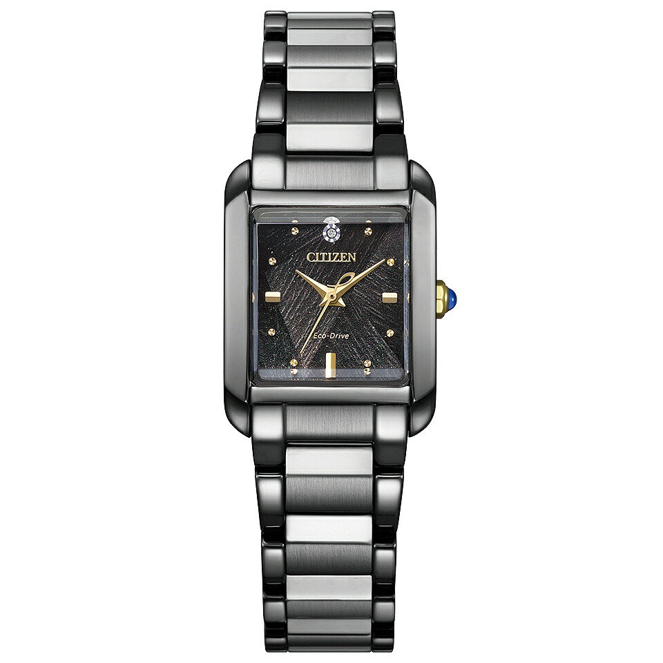 腕時計 シチズン エル CITIZEN L EW5636-55E エコドライブ SQUARE Collection レディース LIGHT in BLACK Eco-Drive 50th Anniversary Edition ダイヤモンド 正規品|ムーン ジュエリー F