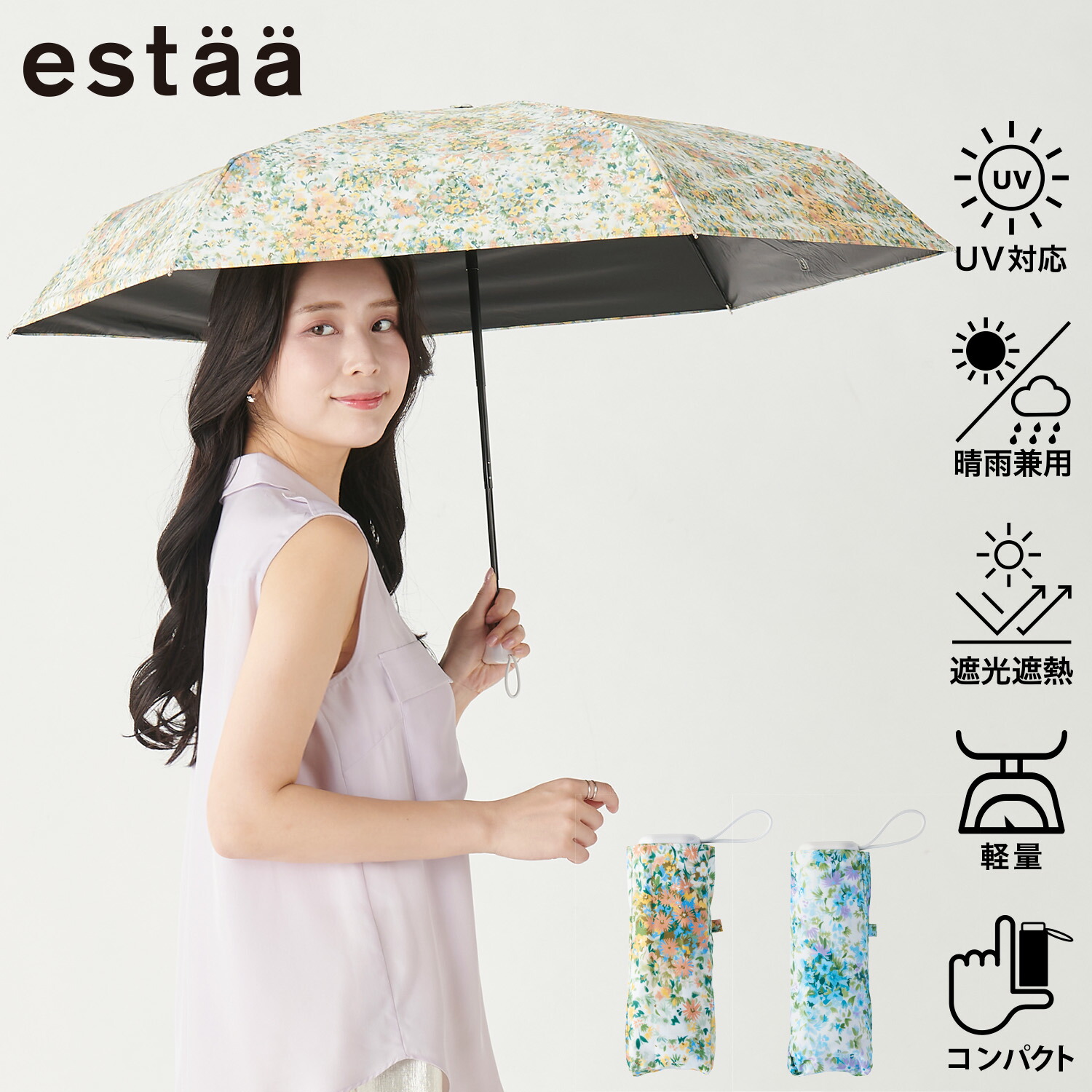 楽天市場】日傘 折りたたみ傘 52cm テンダ—マーガレット 花柄