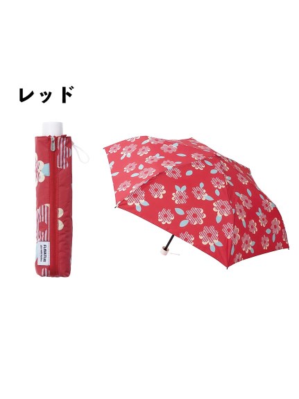 FLO(A)TUS(フロータス)【雨傘】フロータス(FLO(A)TUS)printストライプコットンフラワー折りたたみ傘【公式ムーンバット】レディース晴雨兼用耐風傘超撥水UV
