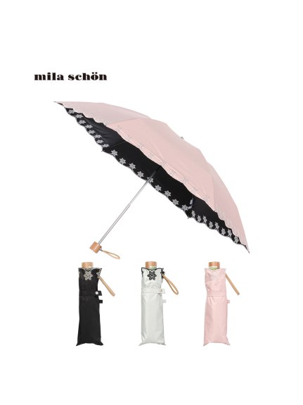 発売モデル 日傘 折りたたみ傘 Mila Schon ミラ ショーン 花柄刺繍 レディース 遮光 遮熱 Uv 晴雨兼用 母の日 ブランド プレゼント Tadpoleacademy Ca