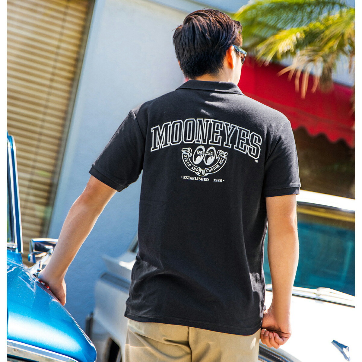 XXLサイズ ムーンアイズ MOON Equipped ファブリック ポケット Tシャツ MOONEYES XXLサイズ ムーンアイズ MOON Equipped ファブリック