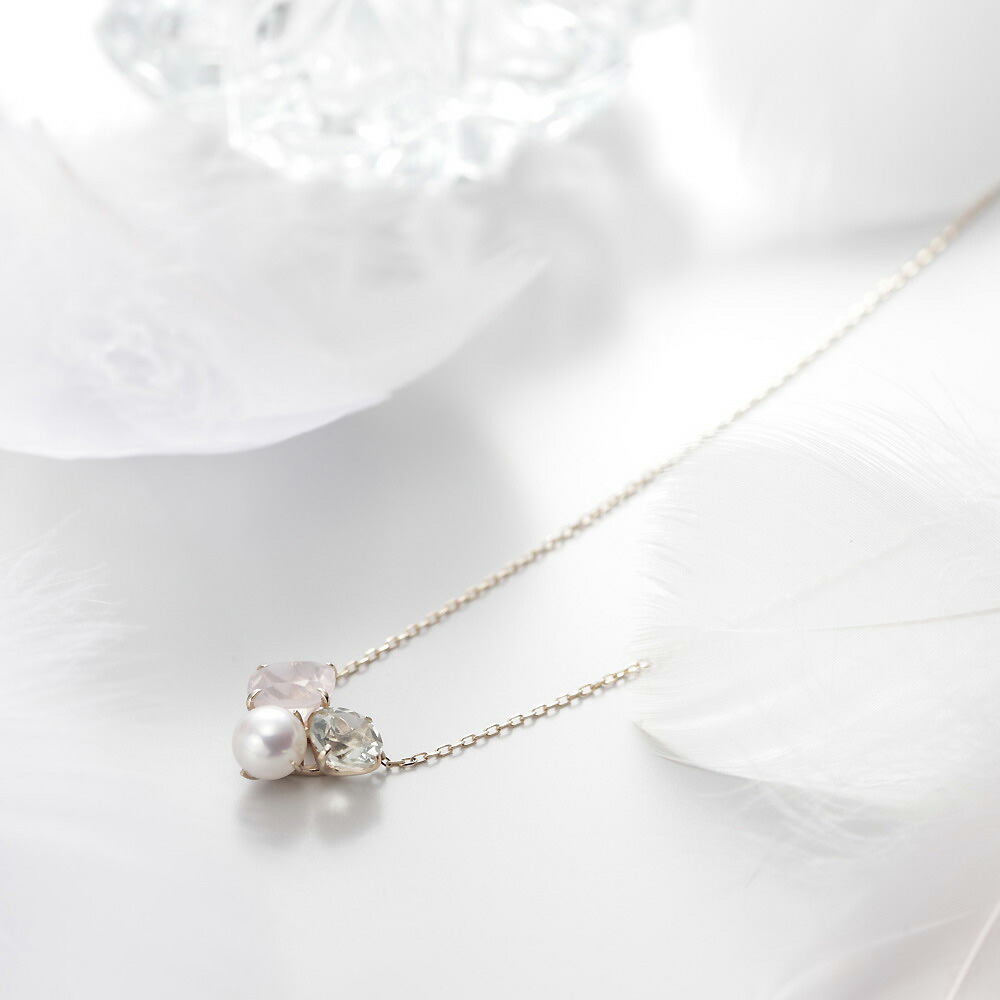 楽天市場】ダイヤモンド ネックレス 真珠 プチダイヤ ＆ パール