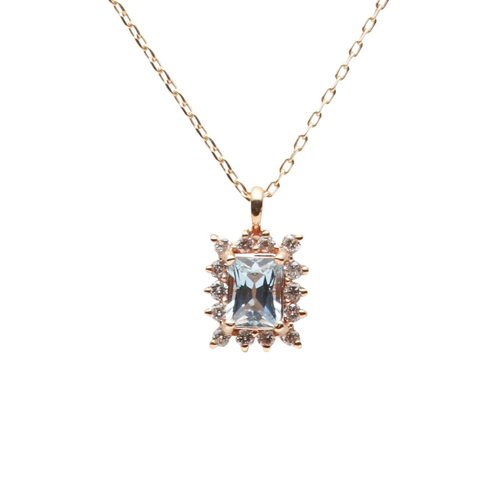 アクアマリン ネックレス ダイヤモンド Color Jewels ペンダント アクアマリン K10 レディース 3月 誕生石 DES0411CJ-31000000 ムーンレーベル Moon Label