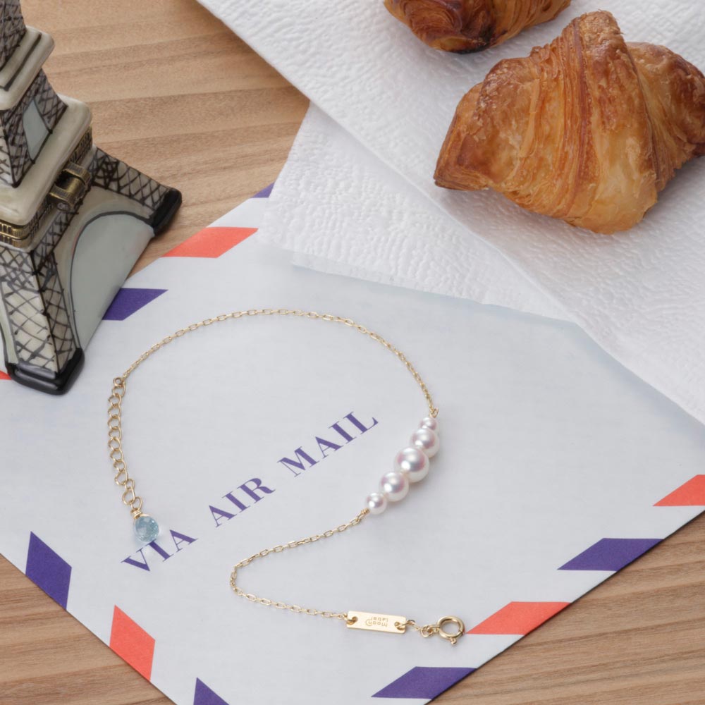 パール ブレスレット 真珠 Croissant ブレスレット K18YG レディース 18金 DES0702CROI-100000 ムーンレーベル Moon Label|Moon Label 大月真珠 Online Shop