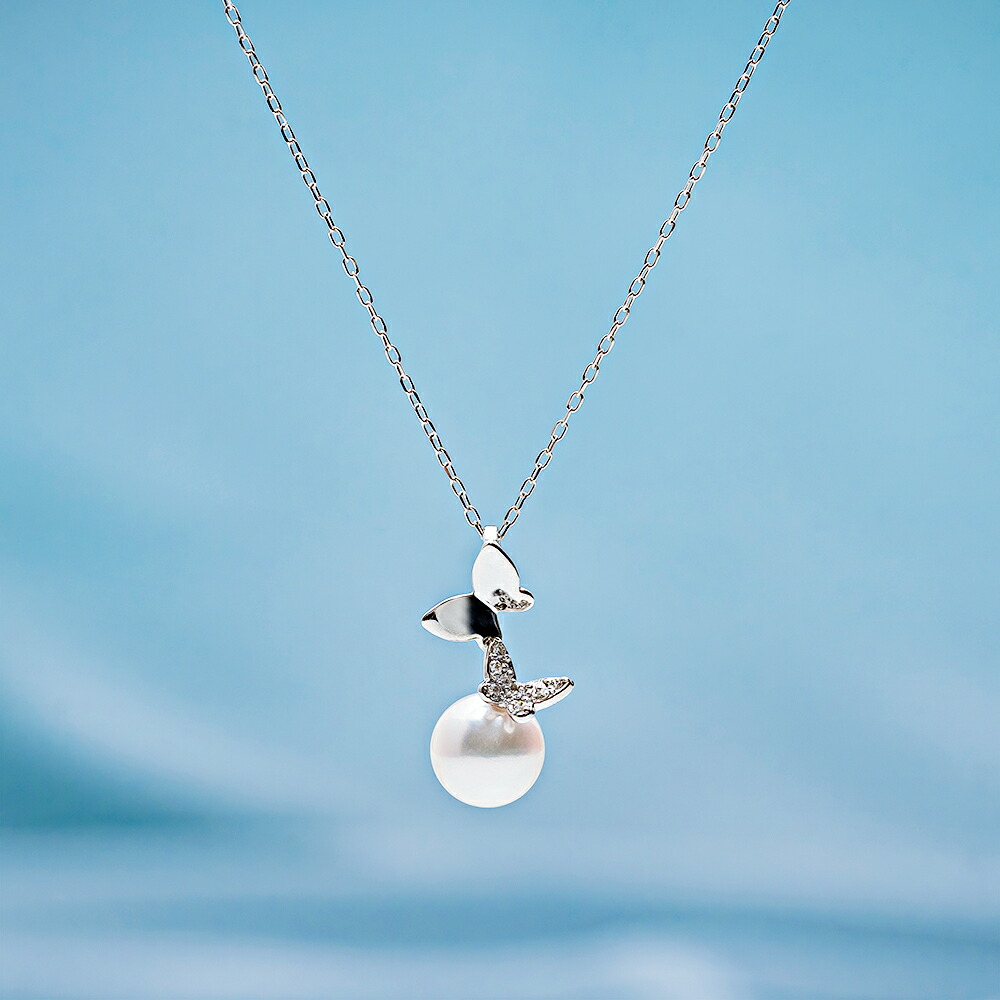 楽天市場】リボン パール ネックレス 真珠 Ribbon ペンダント K18PG