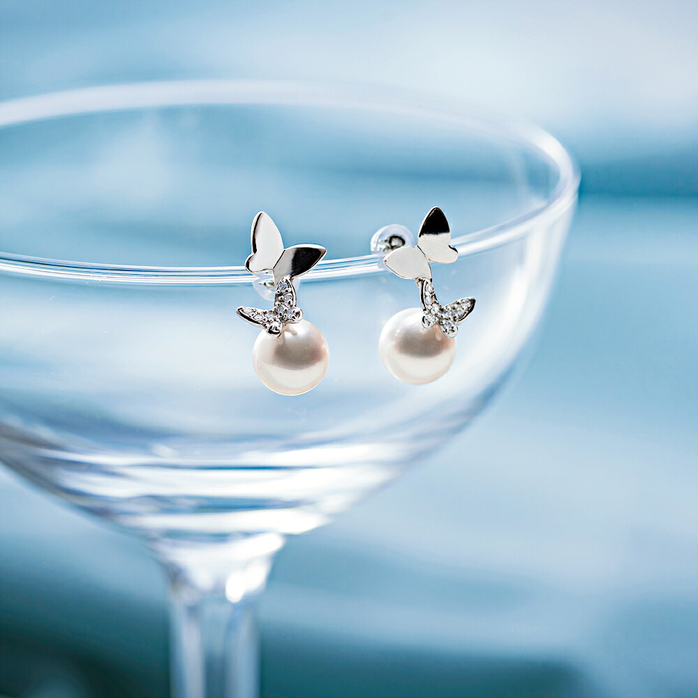 パール ダイヤモンド ピアス Euphoriaパールピアス PT プラチナ レディース 真珠 DES0501EPHRIA-1000 ムーンレーベル Moon Label|Moon Label 大月真珠 Online Shop