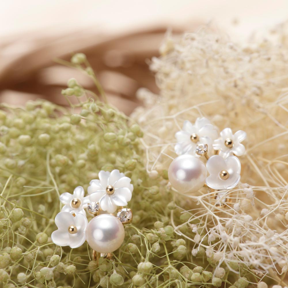 楽天市場】フープ ベビーパール イヤリング 真珠 Blooming パール