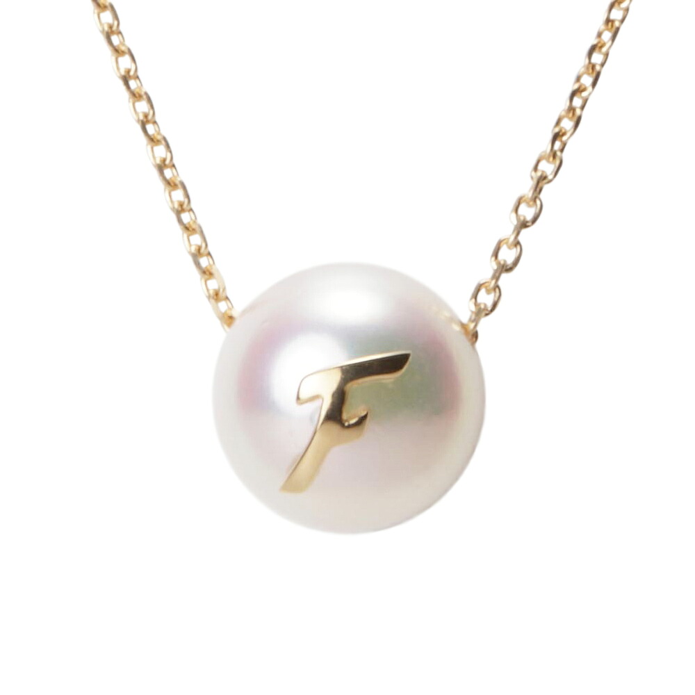 パール ネックレス 真珠 イニシャル パール ペンダント Ｆ　K18 レディース 18金 DES040200IN-F00000 ムーンレーベル Moon Label