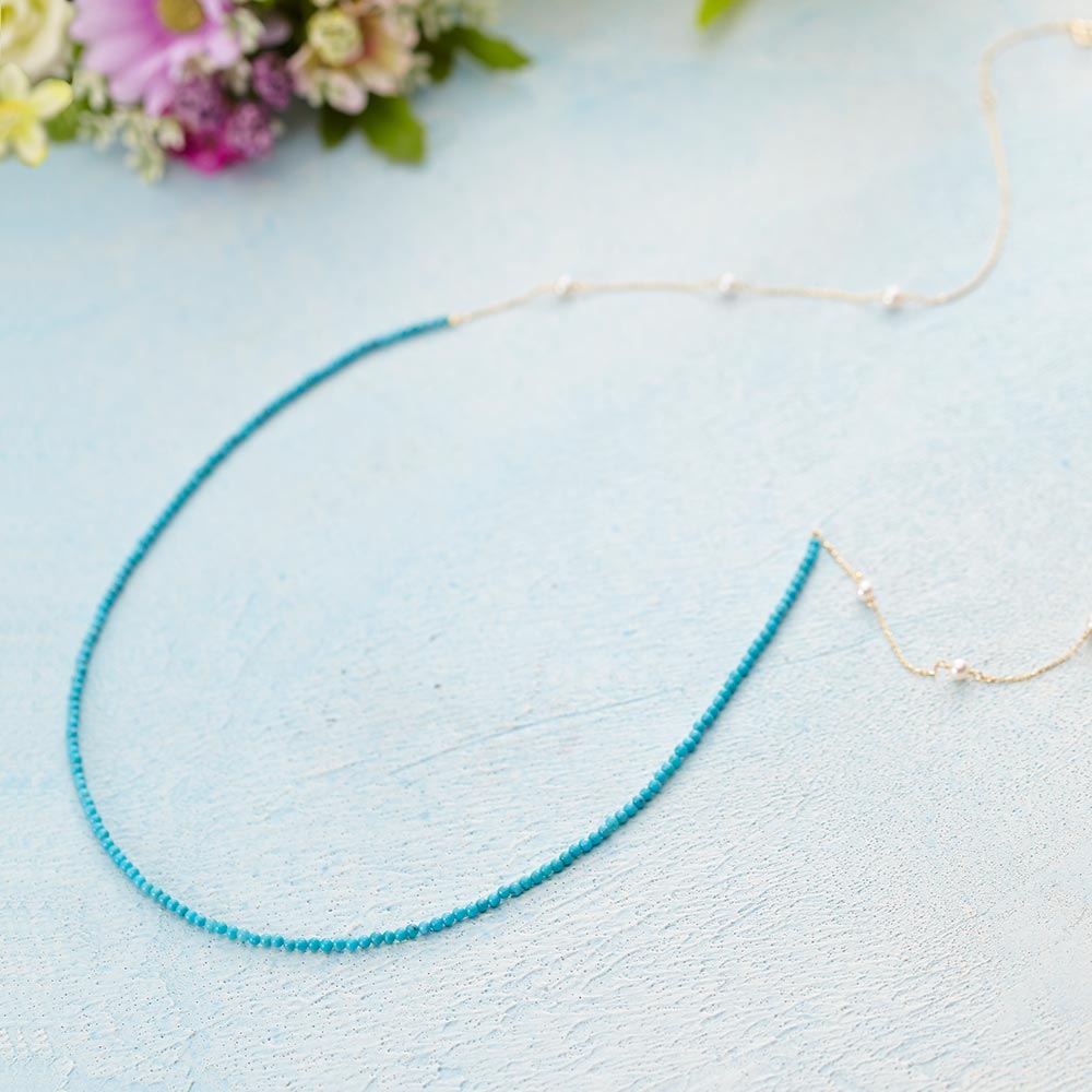 ターコイズ ネックレス 真珠 Lei ターコイズ ペンダント K10 レディース DES0411LEI-TQ00000 ムーンレーベル Moon Label