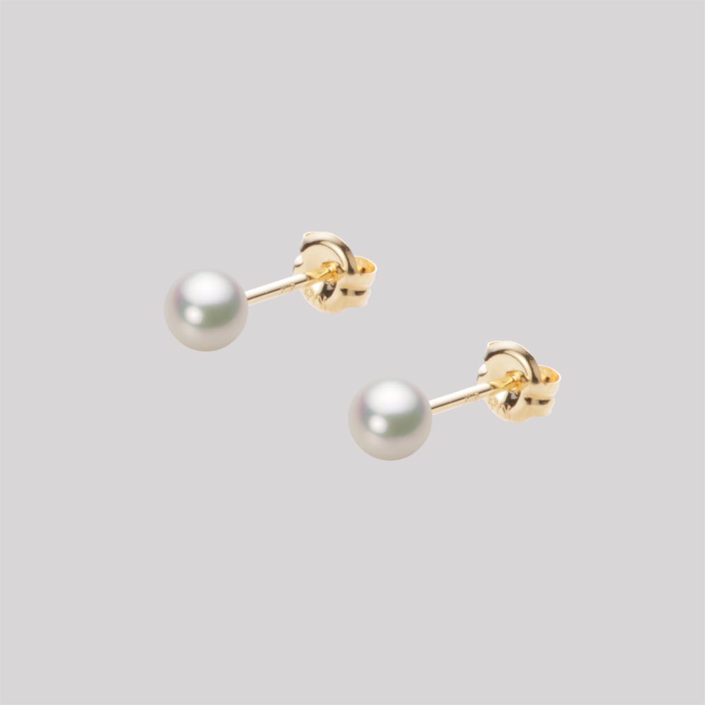 ベビーパール ピアス あこや真珠 4.0mm アコヤ 真珠 ピアス K18 イエローゴールド 18金 レディース HA00040R12CW0PA03Y ムーンレーベル Moon Label
