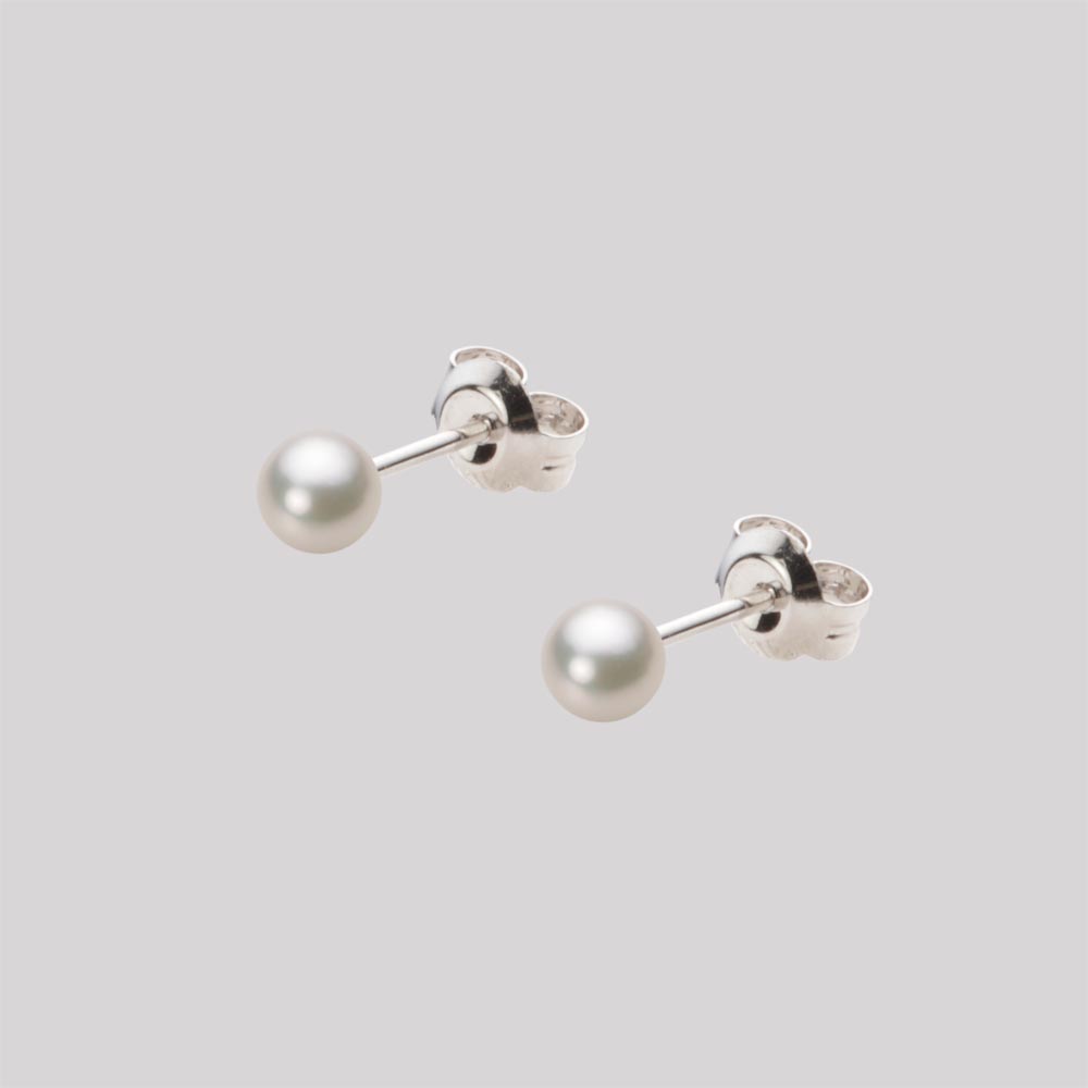 ベビーパール ピアス あこや真珠 4.0mm アコヤ 真珠 ピアス Pt900 プラチナ レディース HA00040R13CW0PA04P ムーンレーベル Moon Label
