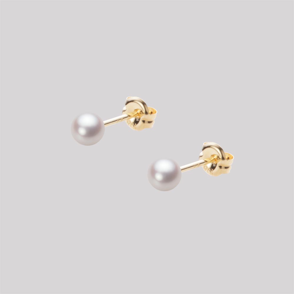 ベビーパール ピアス あこや真珠 4.0mm アコヤ 真珠 ピアス K18 イエローゴールド 18金 レディース HA00040R13WPNPA03Y ムーンレーベル Moon Label