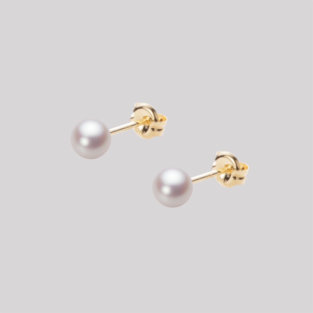 ベビーパール ピアス あこや真珠 4.5mm アコヤ 真珠 ピアス K18 イエローゴールド 18金 レディース HA00045R13WPNPA03Y ムーンレーベル Moon Label