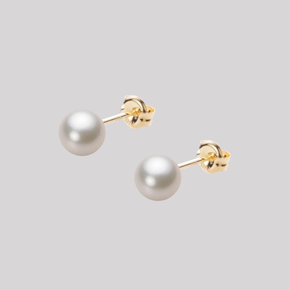 ベビーパール ピアス あこや真珠 5.5mm アコヤ 真珠 ピアス K18 イエローゴールド 18金 レディース HA00055R13CW0PA03Y ムーンレーベル Moon Label
