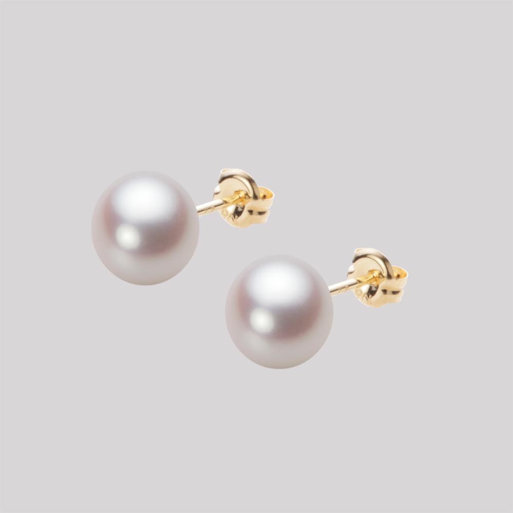 パール ピアス あこや真珠 7.0mm アコヤ 真珠 ピアス K18 イエローゴールド 18金 レディース HA00070B13WPNPA03Y ムーンレーベル Moon Label