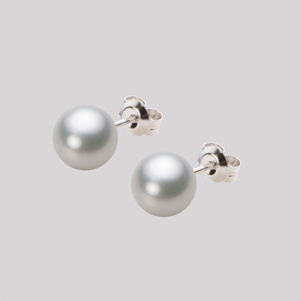パール ピアス あこや真珠 7.5mm アコヤ 真珠 ピアス K14WG ホワイトゴールド レディース HA00075R13SG0PA02W ムーンレーベル Moon Label