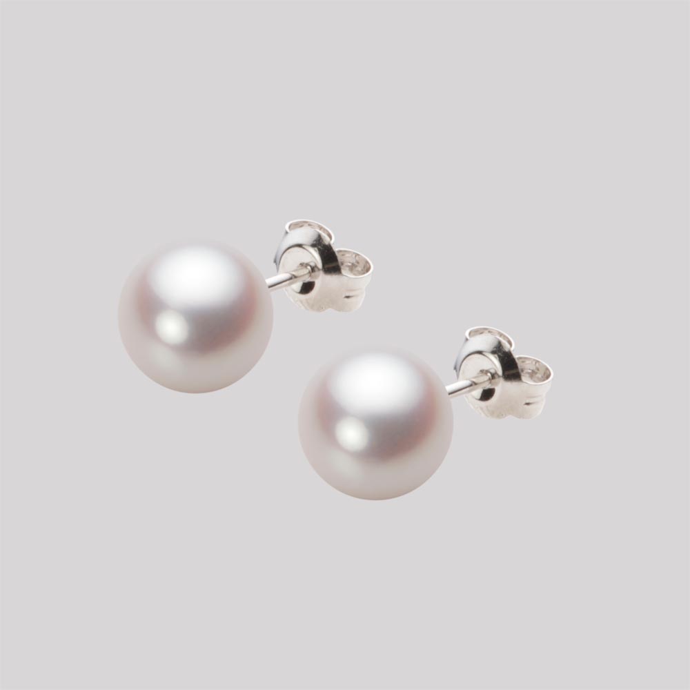 パール ピアス あこや真珠 7.5mm アコヤ 真珠 ピアス K14WG ホワイトゴールド レディース HA00075R13WPNPA02W ムーンレーベル Moon Label