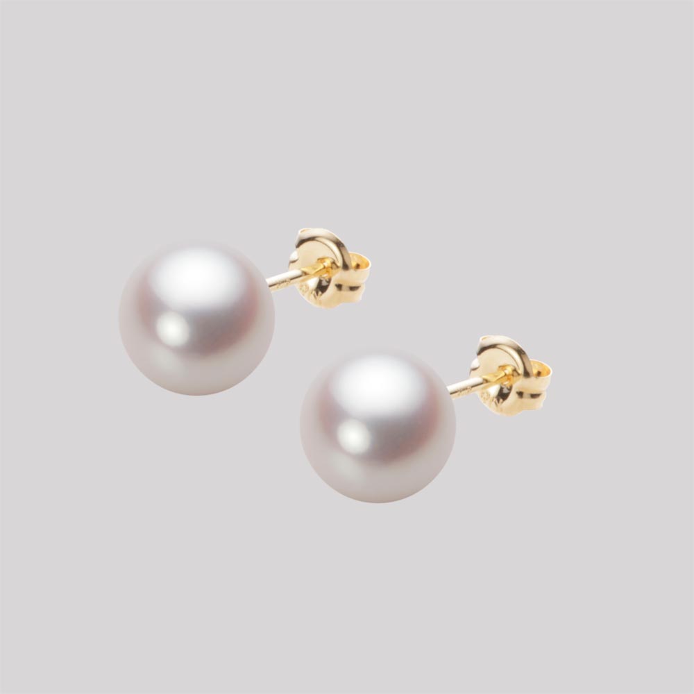 パール ピアス あこや真珠 7.5mm アコヤ 真珠 ピアス K18 イエローゴールド 18金 レディース HA00075R13WPNPA03Y ムーンレーベル Moon Label