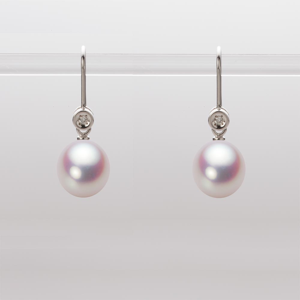 パール ピアス フック あこや真珠 8.0mm アコヤ 真珠 ピアス K18WG ホワイトゴールド レディース HA00080D11WPN885W0 ムーンレーベル Moon Label