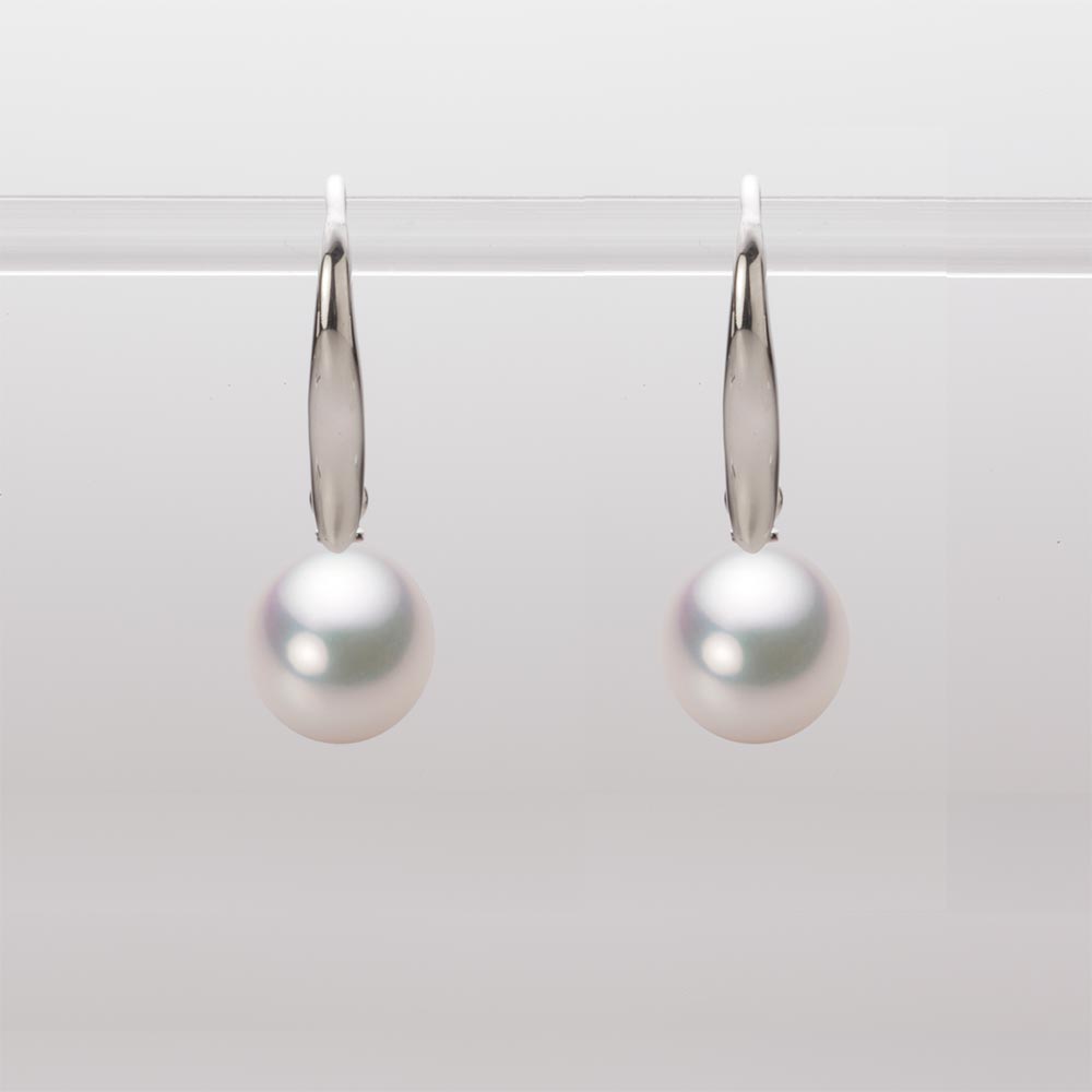 パール ピアス フック あこや真珠 8.0mm アコヤ 真珠 ピアス K18WG ホワイトゴールド レディース HA00080D12WPG716W0 ムーンレーベル Moon Label|Moon Label 大月真珠 Online Shop