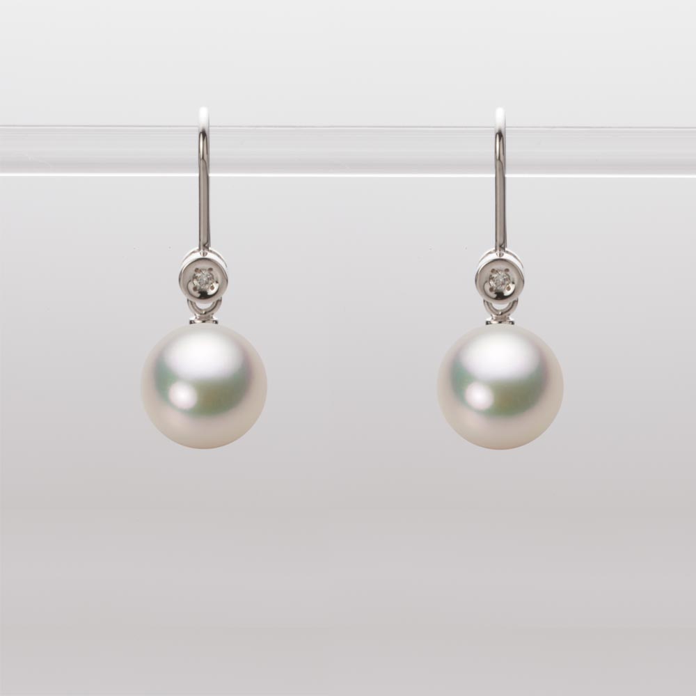 パール ピアス フック あこや真珠 8.0mm アコヤ 真珠 ピアス K18WG ホワイトゴールド レディース HA00080R12CW0885W0 ムーンレーベル Moon Label|Moon Label 大月真珠 Online Shop