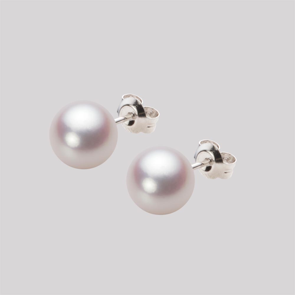 パール ピアス あこや真珠 8.0mm アコヤ 真珠 ピアス Pt900 プラチナ レディース HA00080R12WPNPA04P ムーンレーベル Moon Label|Moon Label 大月真珠 Online Shop