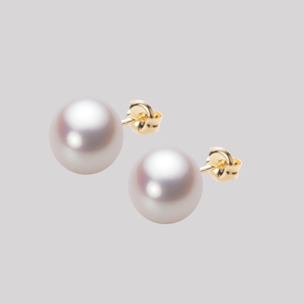 パール ピアス あこや真珠 8.5mm アコヤ 真珠 ピアス K18 イエローゴールド 18金 レディース HA00085B13WPNPA03Y ムーンレーベル Moon Label