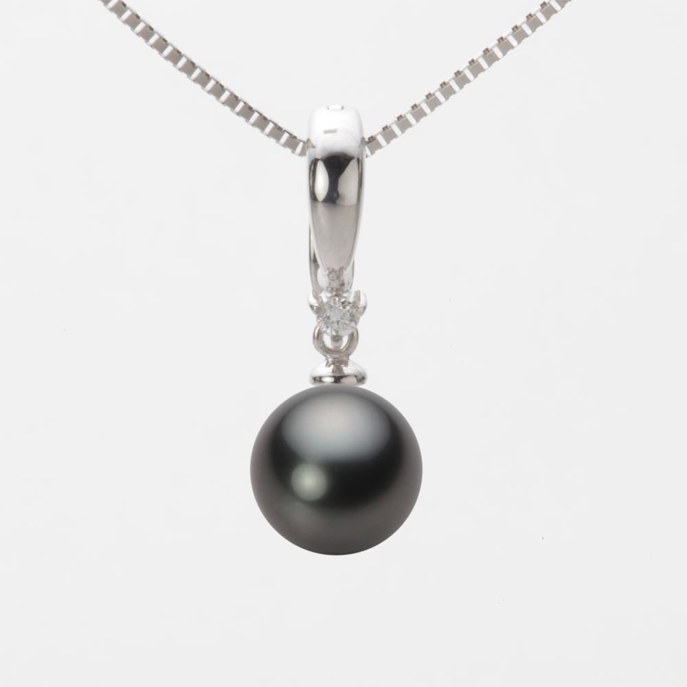 ブラック パール ネックレス 一粒 8mm 黒蝶 真珠 ペンダント K18WG ホワイトゴールド 18金 レディース NB00008R13PC0334W0 ムーンレーベル Moon Label｜Moon Label　大月真珠 Online Shop 107,250円