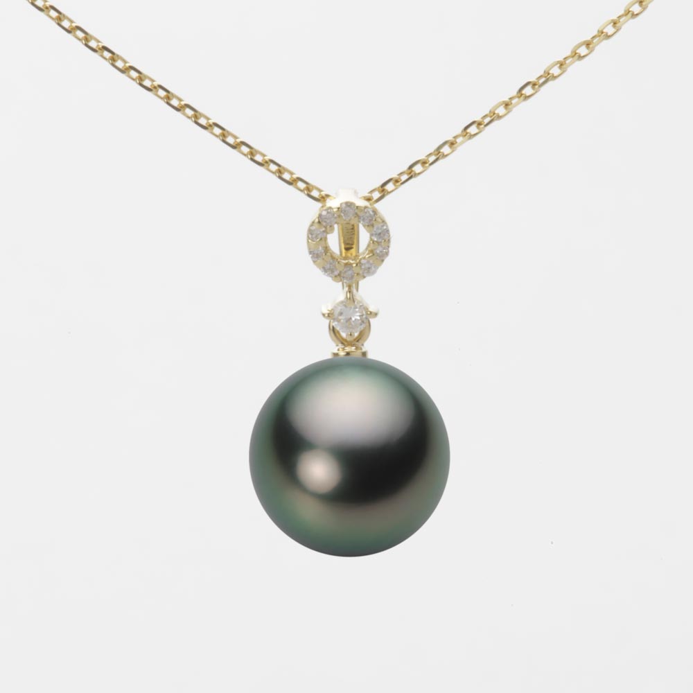 ブラック パール ペンダント トップ 10mm 黒蝶 真珠 ペンダント トップ K18 イエローゴールド 18金 レディース NB00010R21DG01474Y-T ムーンレーベル Moon Label