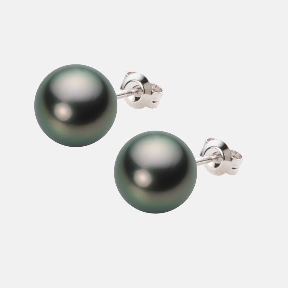 ブラック パール ピアス 10mm 黒蝶 真珠 ピアス K14WG ホワイトゴールド レディース NB00010R21DG0PA01W ムーンレーベル Moon Label|Moon Label 大月真珠 Online Shop